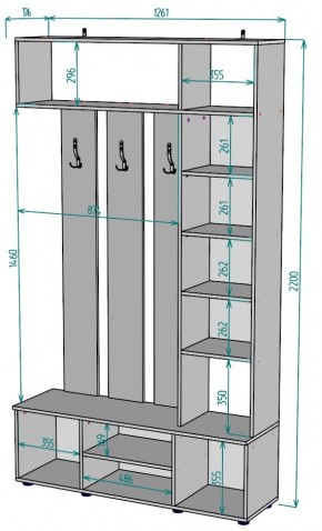 Прихожая с зеркалом V20_M в Челябинске - chelyabinsk.mebel24.online | фото 2