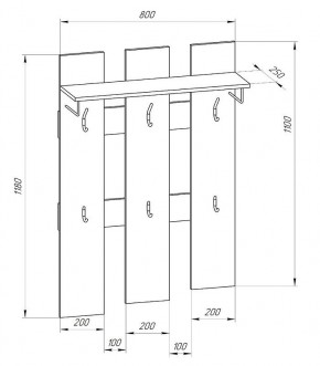 Прихожая-вешалка большая 800 в Челябинске - chelyabinsk.mebel24.online | фото 2