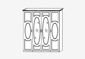 Прованс-2 Шкаф 4-х дверный с 2 зеркалами (Бежевый/Текстура белая платиной золото) в Челябинске - chelyabinsk.mebel24.online | фото 2