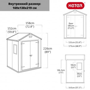 Сарай Манор 6x5DD (Manor 6x5DD) cерый/белый в Челябинске - chelyabinsk.mebel24.online | фото 3