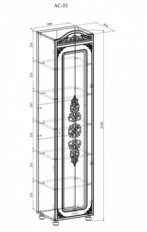 Шкаф для белья Ассоль АС-53К в Челябинске - chelyabinsk.mebel24.online | фото 3