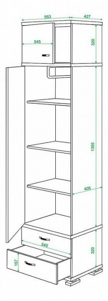 Шкаф платяной Домино КС-10 в Челябинске - chelyabinsk.mebel24.online | фото 3