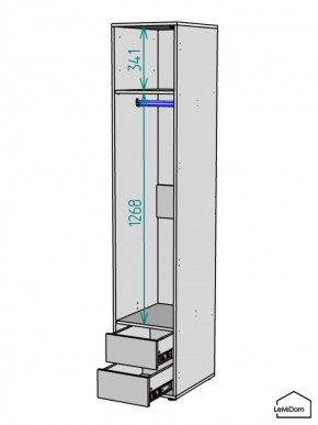 Шкаф Linnea MHR-1-3 2050х400х510 (Белый-М 11.1.2) в Челябинске - chelyabinsk.mebel24.online | фото 3