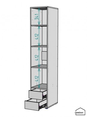 Шкаф Linnea MHR-1-4 2050х400х510 (Графит-М 11.1.25) в Челябинске - chelyabinsk.mebel24.online | фото 3