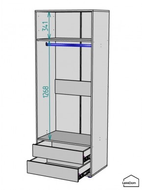 Шкаф Linnea MHR-2PO-3 2050х800х510 (Белый-М 11.1.2) в Челябинске - chelyabinsk.mebel24.online | фото 3