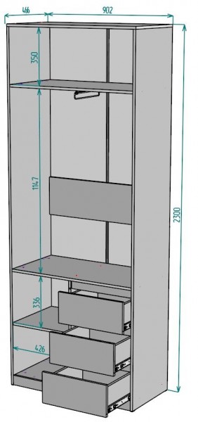 Шкаф Мальта H188 в Челябинске - chelyabinsk.mebel24.online | фото 2