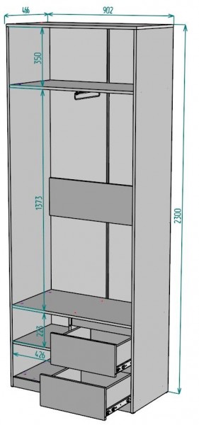 Шкаф Мальта H196 в Челябинске - chelyabinsk.mebel24.online | фото 2