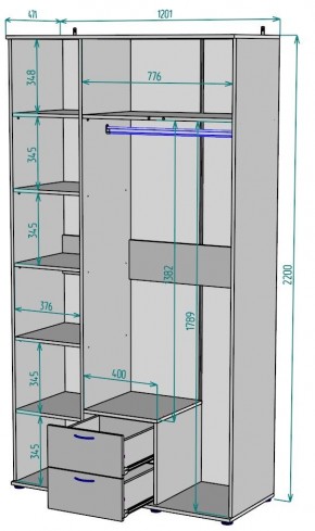 Шкаф Ольга H54 в Челябинске - chelyabinsk.mebel24.online | фото 2