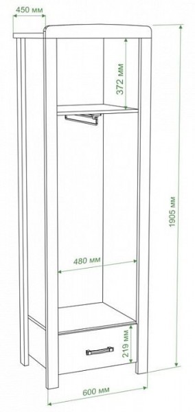 Шкаф платяной Бартоло Ш1Д в Челябинске - chelyabinsk.mebel24.online | фото 2