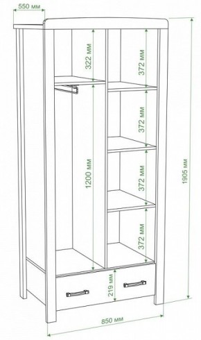 Шкаф платяной Бартоло Ш2Д в Челябинске - chelyabinsk.mebel24.online | фото 2