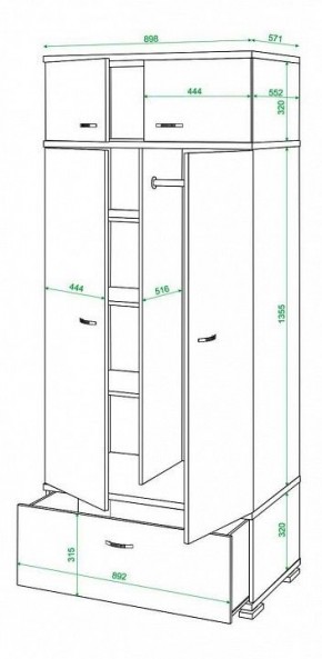 Шкаф платяной Домино КС-20 в Челябинске - chelyabinsk.mebel24.online | фото 3