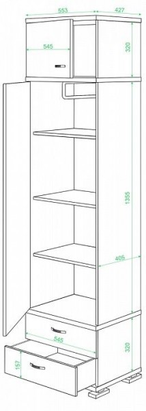 Шкаф платяной КС-10 в Челябинске - chelyabinsk.mebel24.online | фото 2