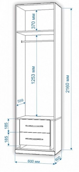 Шкаф платяной Нобиле Пл-60/60 в Челябинске - chelyabinsk.mebel24.online | фото 2