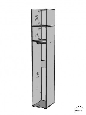 Шкаф с антресолью Linnea MHR-1A-1 2450х400х510 (Графит-М 11.1.25) в Челябинске - chelyabinsk.mebel24.online | фото 3