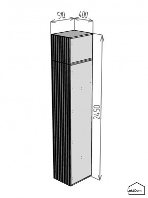 Шкаф с антресолью Linnea MHR-1A-2 2450х400х510 (Графит-М 11.1.25) в Челябинске - chelyabinsk.mebel24.online | фото 2