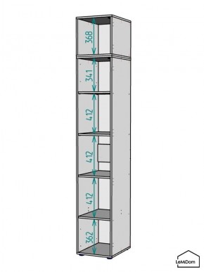 Шкаф с антресолью Linnea MHR-1A-2 2450х400х510 (Графит-М 11.1.25) в Челябинске - chelyabinsk.mebel24.online | фото 3