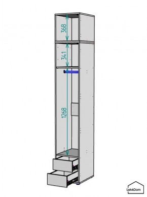 Шкаф с антресолью Linnea MHR-1A-3 2450х400х510 (Белый-М 11.1.2) в Челябинске - chelyabinsk.mebel24.online | фото 3