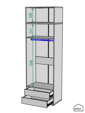 Шкаф с антресолью Linnea MHR-2A-3 2450х800х510 (ДВ-М 11.1.25) в Челябинске - chelyabinsk.mebel24.online | фото 3