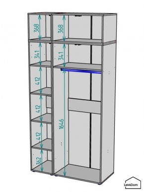 Шкаф с антресолью Linnea MHR-3POA-1 2450х1200х510 (Белый-М 11.1.2) в Челябинске - chelyabinsk.mebel24.online | фото 3
