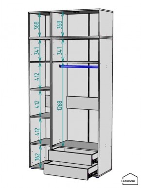 Шкаф с антресолью Linnea MHR-3POA-2 2450х1200х510 (Белый-М 11.1.2) в Челябинске - chelyabinsk.mebel24.online | фото 3