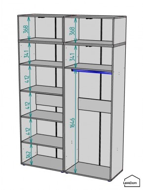 Шкаф с антресолью Linnea MHR-4POA-1 2450х1600х510 (Белый-М 11.1.1) в Челябинске - chelyabinsk.mebel24.online | фото 3