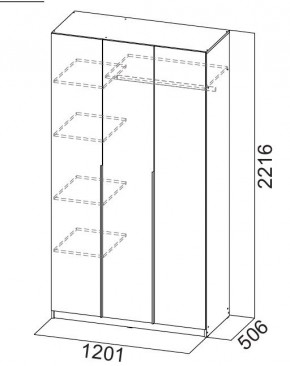 Шкаф ШК-5 (1200) Белый текстурный в Челябинске - chelyabinsk.mebel24.online | фото 2