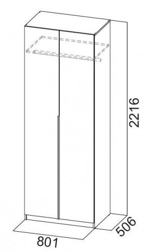 Шкаф ШК-5 (800) Белый текстурный в Челябинске - chelyabinsk.mebel24.online | фото 2