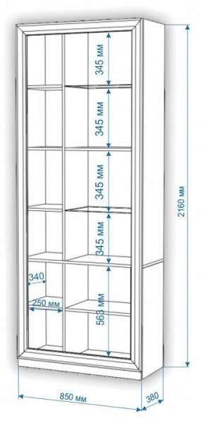 Шкаф-витрина Нобиле ШВтВ-ФСД-БЯН в Челябинске - chelyabinsk.mebel24.online | фото 3