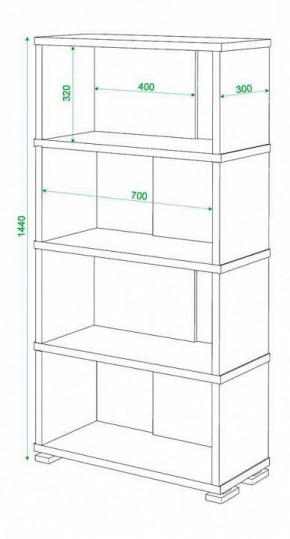 Стеллаж книжный Домино нельсон СБ-10_4 в Челябинске - chelyabinsk.mebel24.online | фото 2