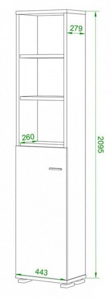 Стеллаж комбинированный Домино нельсон ПУ-20-2 в Челябинске - chelyabinsk.mebel24.online | фото