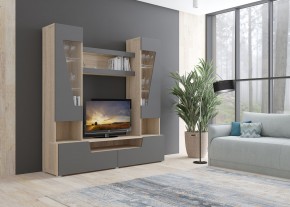 Стенка АНТАЛИЯ 2 (Сонома/Графит софт) в Челябинске - chelyabinsk.mebel24.online | фото 3
