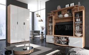 Стенка Виста (Белый глянец/Дуб крафт) в Челябинске - chelyabinsk.mebel24.online | фото 3