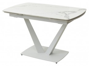Стол ALATRI 120 GLOSS STATUARIO WHITE SOLID CERAMIC / WHITE, ®DISAUR в Челябинске - chelyabinsk.mebel24.online | фото 1
