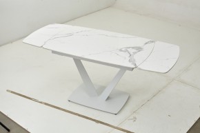Стол ALATRI 120 GLOSS STATUARIO WHITE SOLID CERAMIC / WHITE, ®DISAUR в Челябинске - chelyabinsk.mebel24.online | фото 2