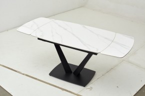 Стол ALATRI 120 MATT WHITE MARBLE SOLID CERAMIC / BLACK, ®DISAUR в Челябинске - chelyabinsk.mebel24.online | фото 1