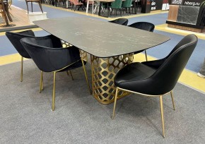 Стол CHIAVARI 220 KL-116 Черный мрамор матовый, итальянская керамика / бронзовый, ®DISAUR в Челябинске - chelyabinsk.mebel24.online | фото 2