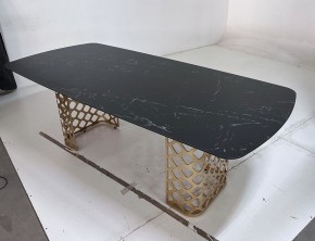 Стол CHIAVARI 220 KL-116 Черный мрамор матовый, итальянская керамика / бронзовый, ®DISAUR в Челябинске - chelyabinsk.mebel24.online | фото 6