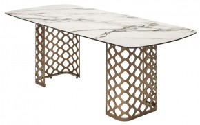 Стол CHIAVARI 220 KL-188 Контрастный мрамор матовый, итальянская керамика / Шампань, ®DISAUR в Челябинске - chelyabinsk.mebel24.online | фото