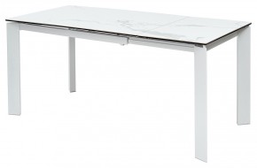 Стол CORNER 120 MATTE STATUARIO Белый мрамор матовый керамика, стекло/ белый каркас, ®DISAUR в Челябинске - chelyabinsk.mebel24.online | фото 1