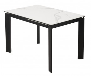 Стол CORNER 120 MATTE STATUARIO Белый мрамор матовый керамика, стекло/ черный каркас, ®DISAUR в Челябинске - chelyabinsk.mebel24.online | фото