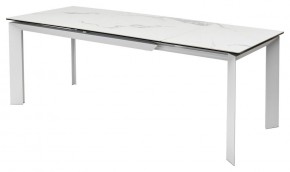 Стол CREMONA 140 HIGH GLOSS STATUARIO Белый мрамор глянцевый, керамика/ белый каркас, ®DISAUR в Челябинске - chelyabinsk.mebel24.online | фото 4