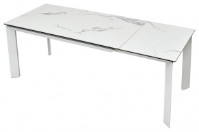 Стол CREMONA 140 HIGH GLOSS STATUARIO Белый мрамор глянцевый, керамика/ белый каркас, ®DISAUR в Челябинске - chelyabinsk.mebel24.online | фото 5