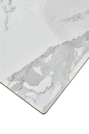 Стол CREMONA 140 HIGH GLOSS STATUARIO Белый мрамор глянцевый, керамика/ белый каркас, ®DISAUR в Челябинске - chelyabinsk.mebel24.online | фото 6
