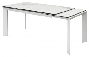 Стол CREMONA 140 HIGH GLOSS STATUARIO Белый мрамор глянцевый, керамика/ белый каркас, ®DISAUR в Челябинске - chelyabinsk.mebel24.online | фото 7