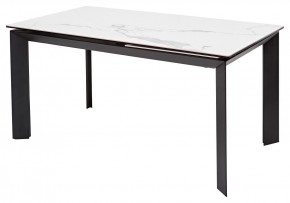 Стол CREMONA 140 MATTE STATUARIO Белый мрамор матовый, керамика/ черный каркас, ®DISAUR в Челябинске - chelyabinsk.mebel24.online | фото 1