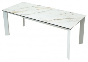 Стол CREMONA 180 KL-188 Контрастный мрамор матовый, итальянская керамика/ белый каркас, ®DISAUR в Челябинске - chelyabinsk.mebel24.online | фото 9
