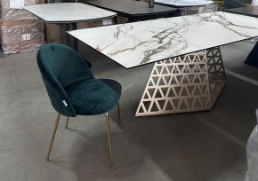 Стол ENNA 220 KL-188 Контрастный мрамор матовый, итальянская керамика/ каркас цвета шампань, ®DISAUR в Челябинске - chelyabinsk.mebel24.online | фото 8