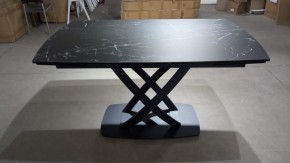 Стол FOGGIA 140 KL-116 Черный мрамор матовый, итальянская керамика/ черный каркас, ®DISAUR в Челябинске - chelyabinsk.mebel24.online | фото 2