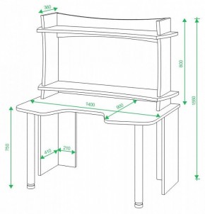 Стол компьютерный Домино lite СКЛ-Игр140 в Челябинске - chelyabinsk.mebel24.online | фото 2