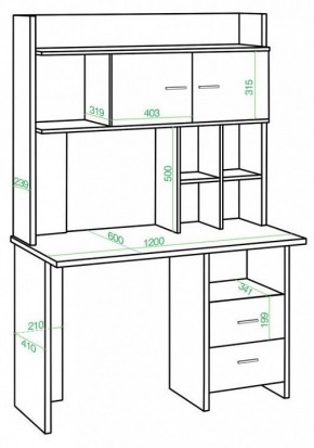 Стол компьютерный Домино lite СКЛ-Прям120+НКЛХ-120 в Челябинске - chelyabinsk.mebel24.online | фото 2